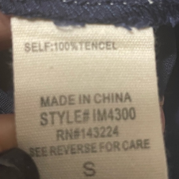 Illa Illa Strapless navy blue mini dress with frayed hem, pockets, elastic back. - Picture 11 of 13